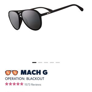 goodr Mach G "Operation: Blackout" Black Aviator Sunglasses unisex